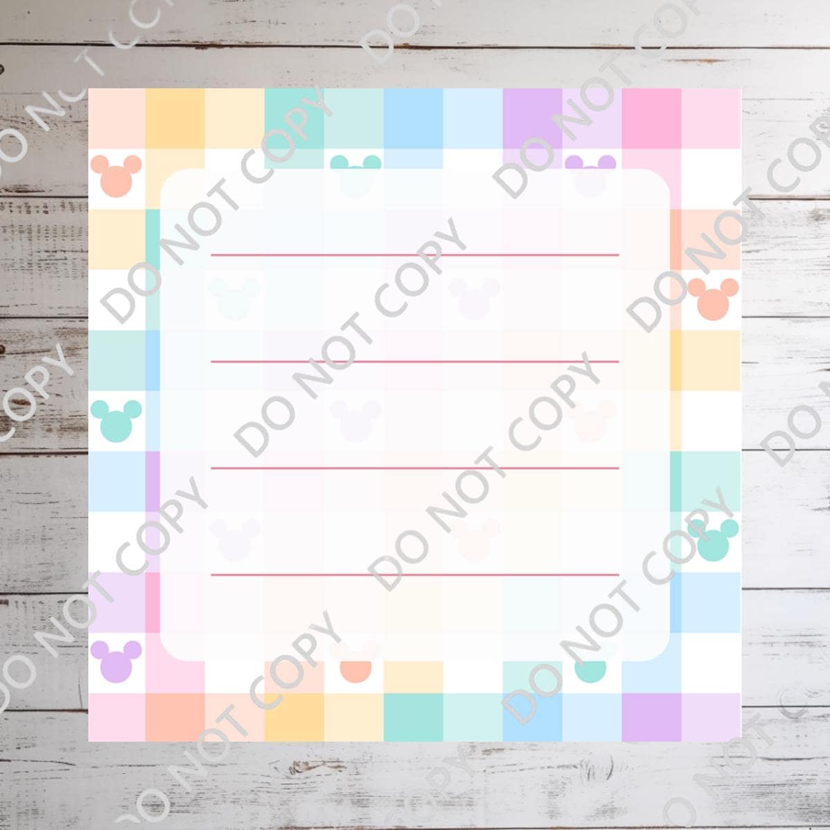 Disneyy Pastel Mickey Memo Notepad 50 sheets bullet journal Disney planner paper scrapbook stationery notebook supplies