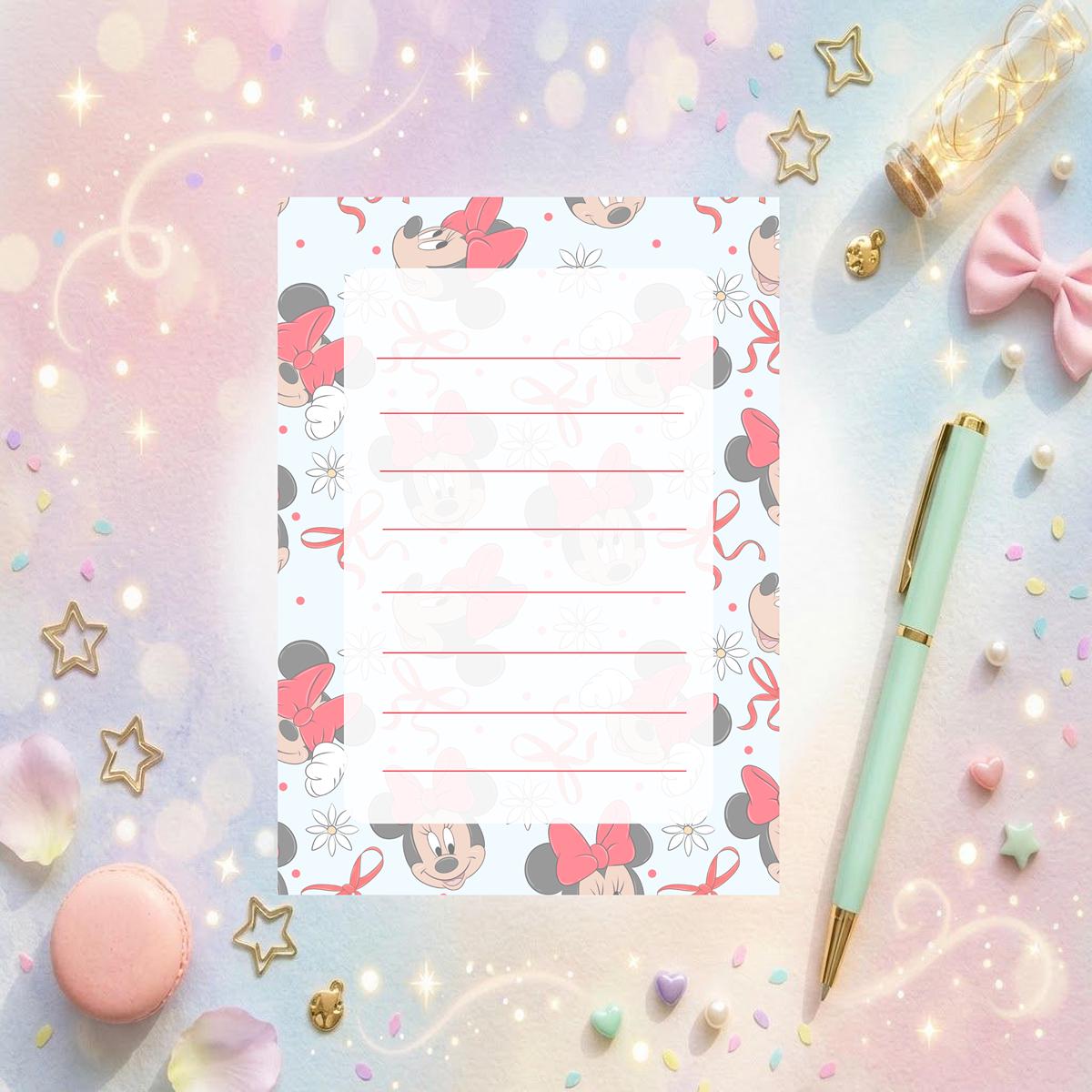 Disneyy Minnie Memo Notepad 50 sheets bullet journal Disney planner paper scrapbook stationery notebook supplies