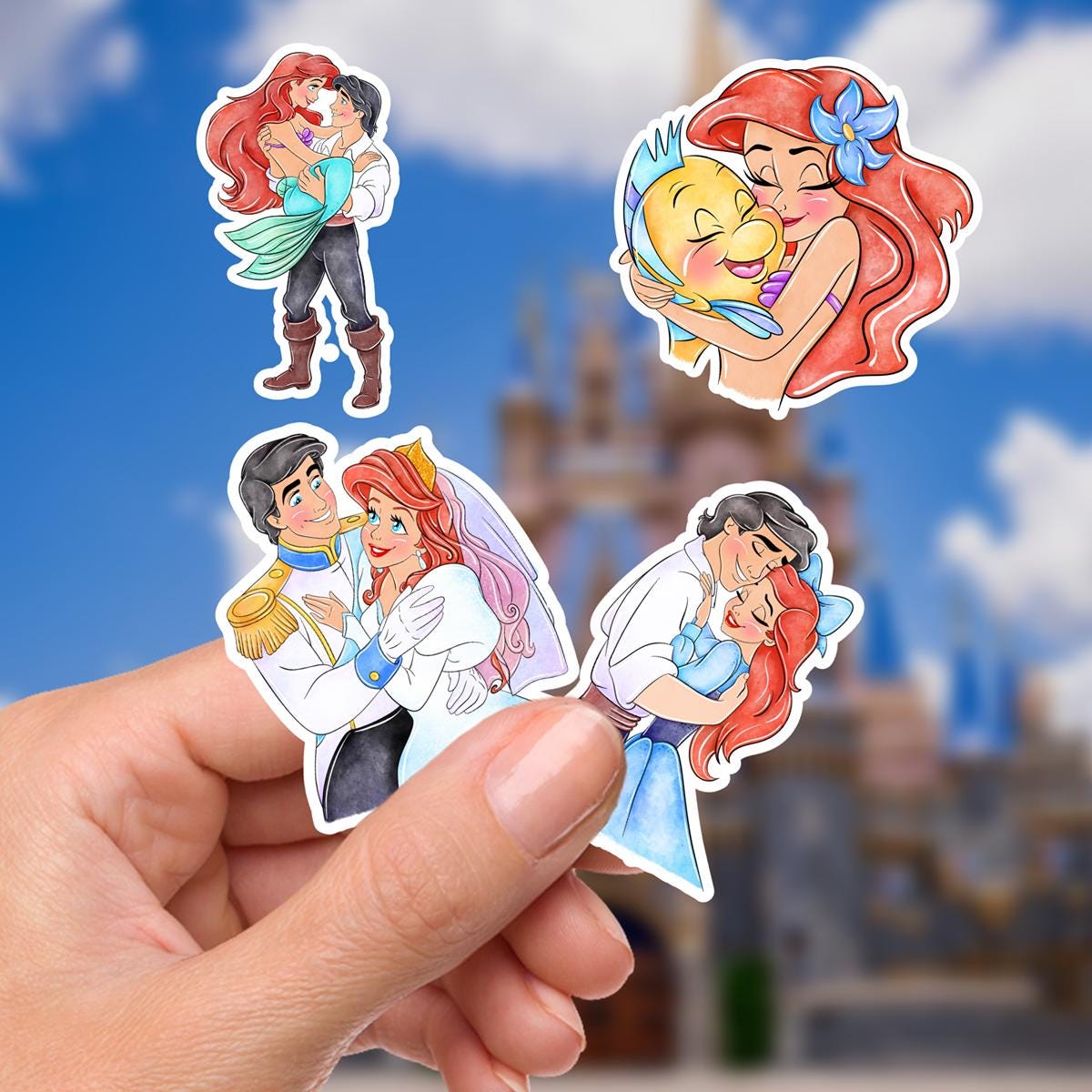 Disneyy Princess Aerial Little Mermaid Sticker Bundle: Waterproof Vinyl Decal