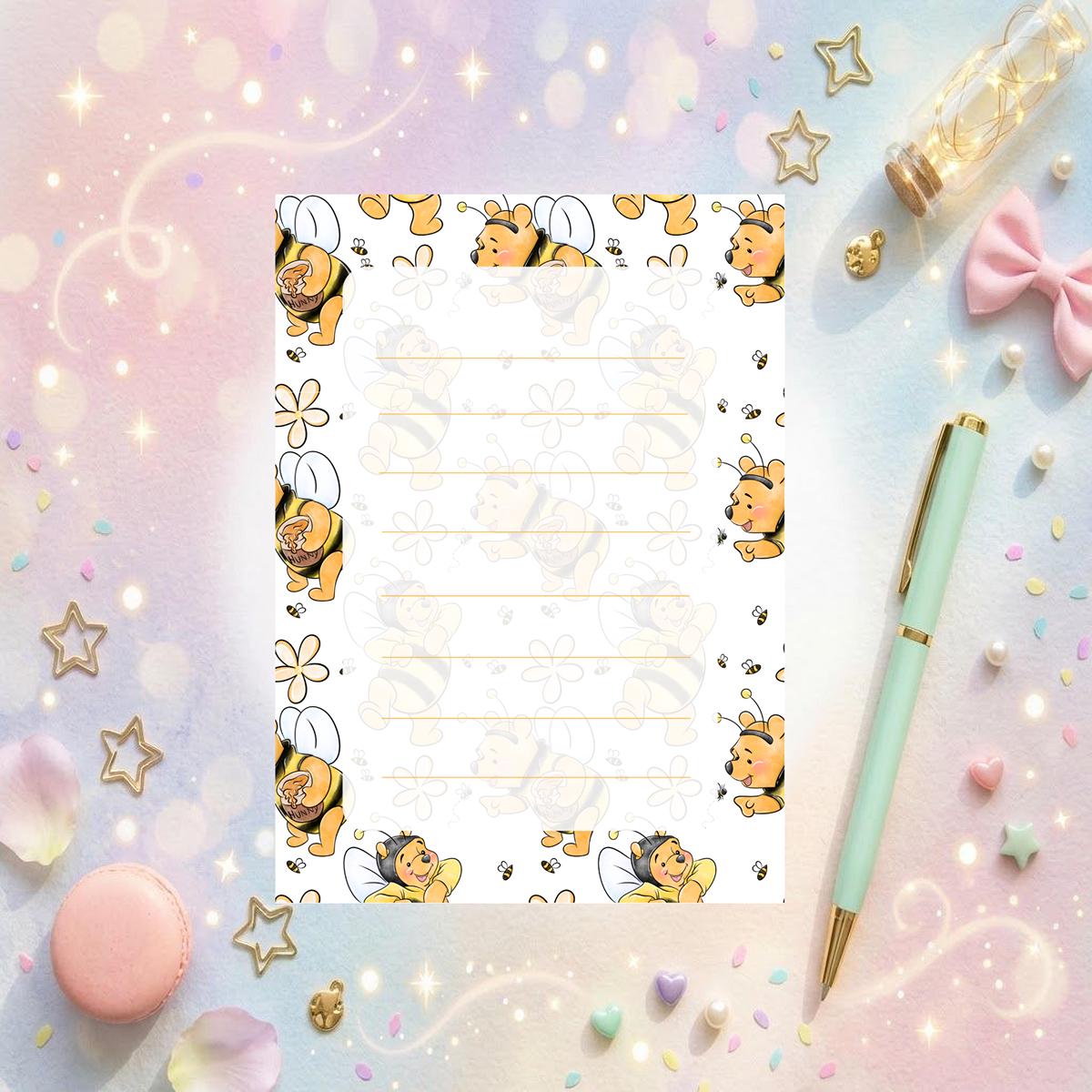 Disneyy Winnie The Pooh Memo Notepad 50 sheets bullet journal Disney planner paper scrapbook stationery notebook supplies