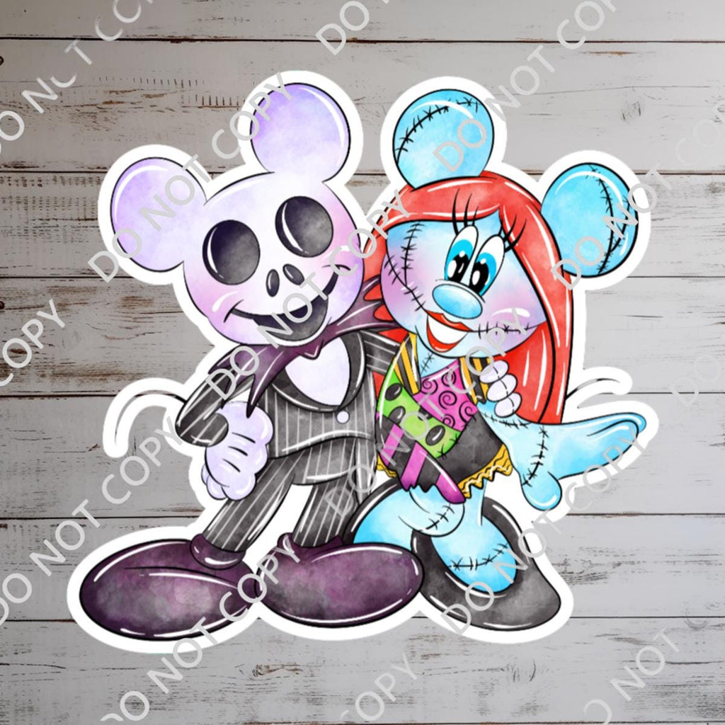Disney Nightmare Before Christmas Minnie Mouse Mickey Mouse  Sticker: Waterproof Vinyl Decal for Laptop, Water Bottle