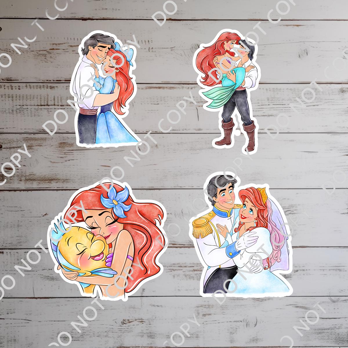 Disneyy Princess Aerial Little Mermaid Sticker Bundle: Waterproof Vinyl Decal