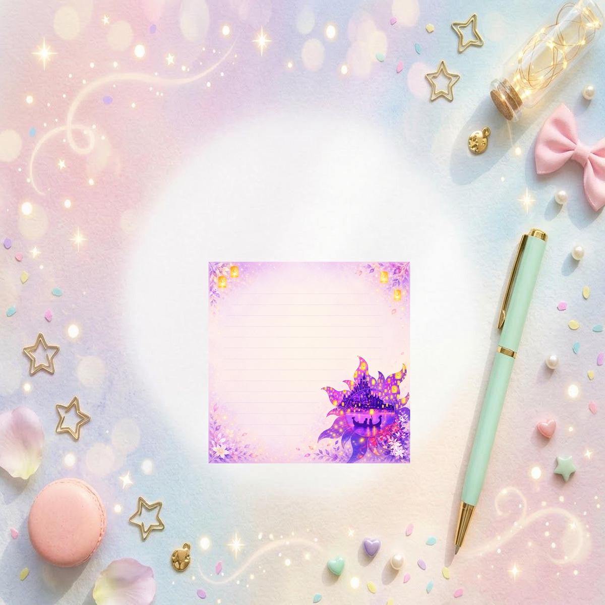 Disneyy Rapunzel Tangled Memo Notepad 50 sheets bullet journal Disney planner paper scrapbook stationery notebook supplies
