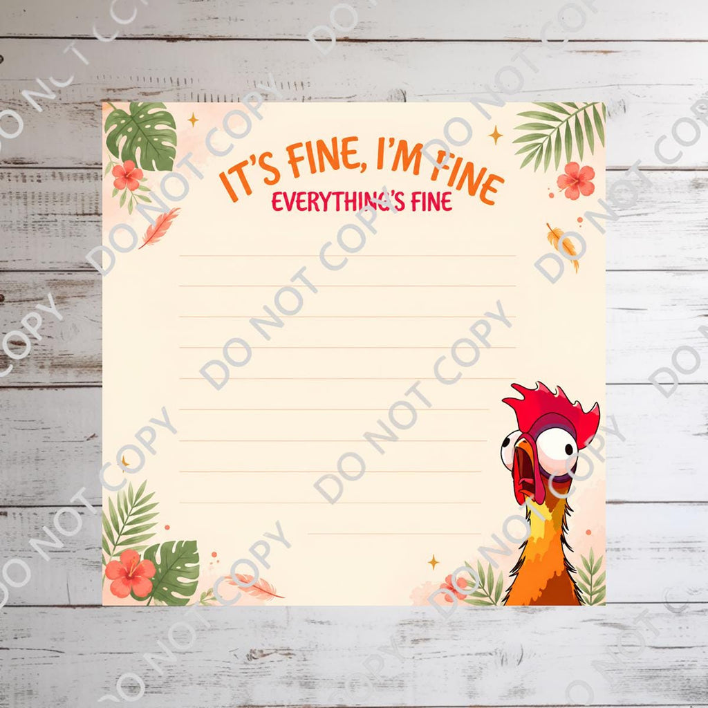 Disneyy Hei Hei Moana Memo Notepad 50 sheets bullet journal Disney planner paper scrapbook stationery notebook supplies