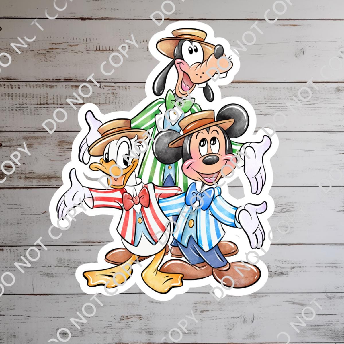 Mickey Donald Goofy Dapper Dans Sticker: Waterproof Vinyl Decal for Laptop, Water Bottle