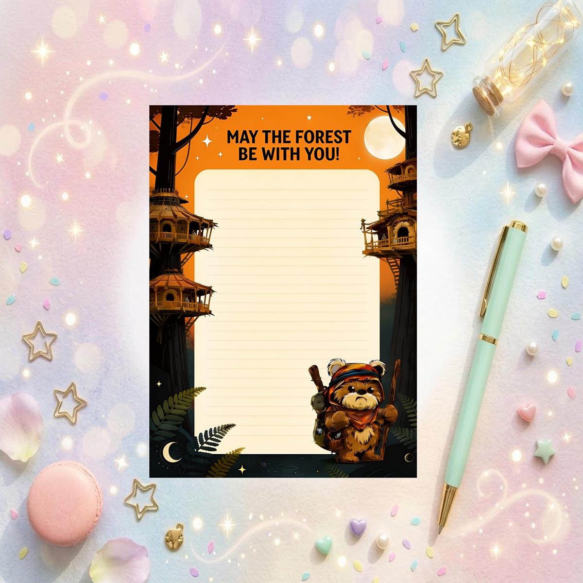 Disneyy Ewok Village Star Wars Wicket Memo Notepad 50 sheets bullet journal Disney planner paper scrapbook stationery notebook supplies