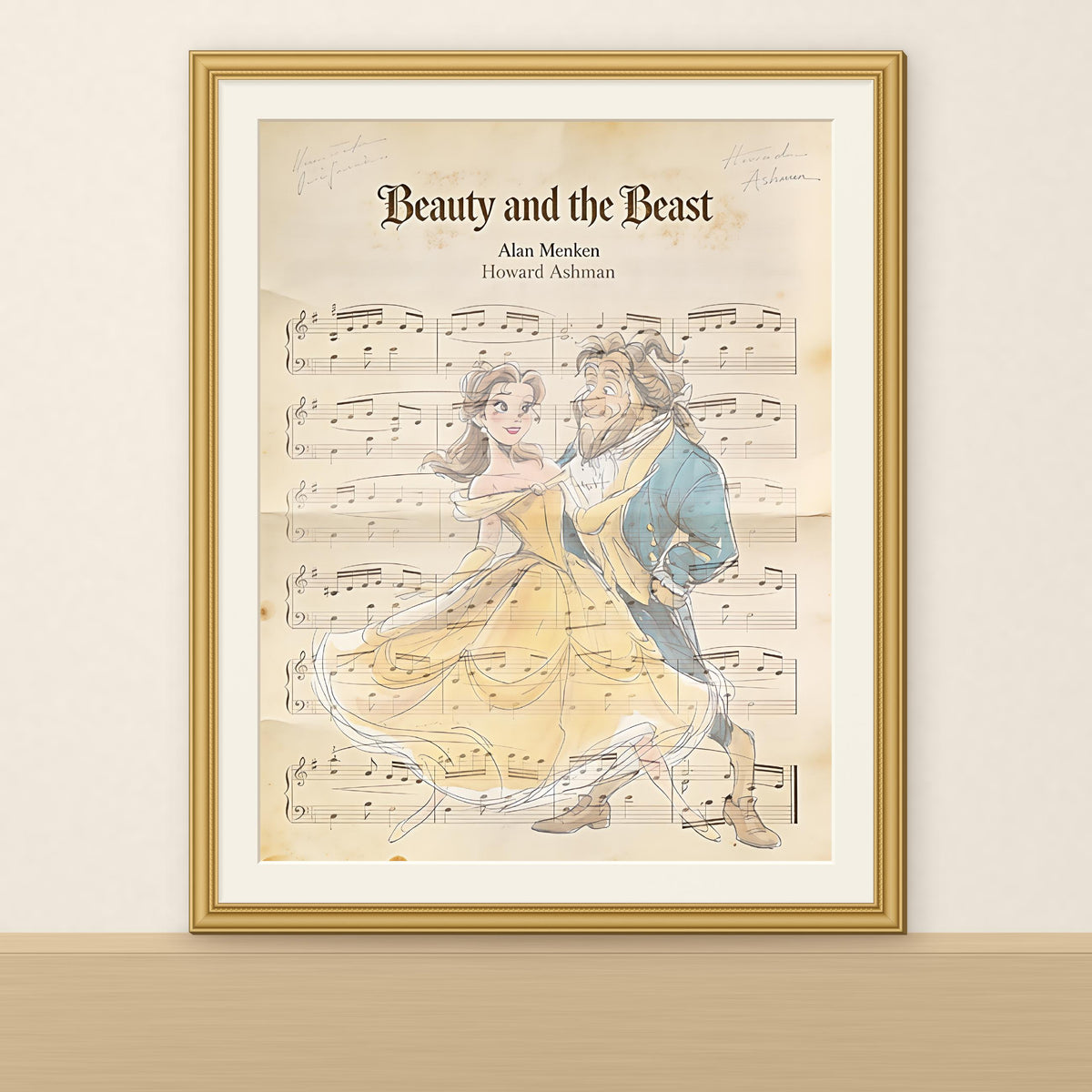 Disneyy Beauty and The Beast Music Sheet Nursery Wedding Decore