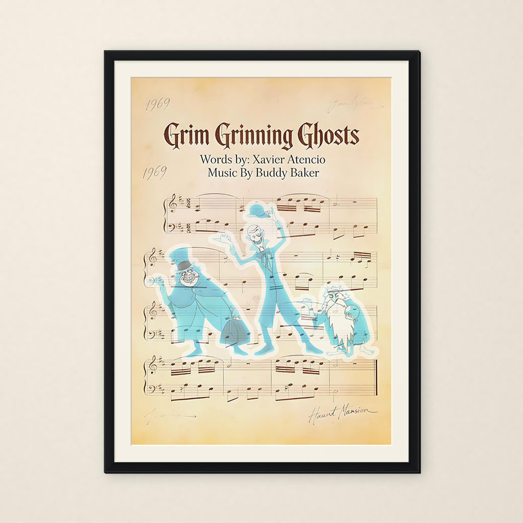 Disneyy Haunted Mansion Music Sheet Hitchhiking Ghosts Nursery Wedding Decore
