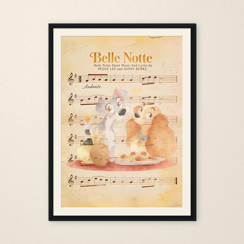 Disneyy Lady And The Tramp Music Sheet Belle Notte Nursery Wedding Decore