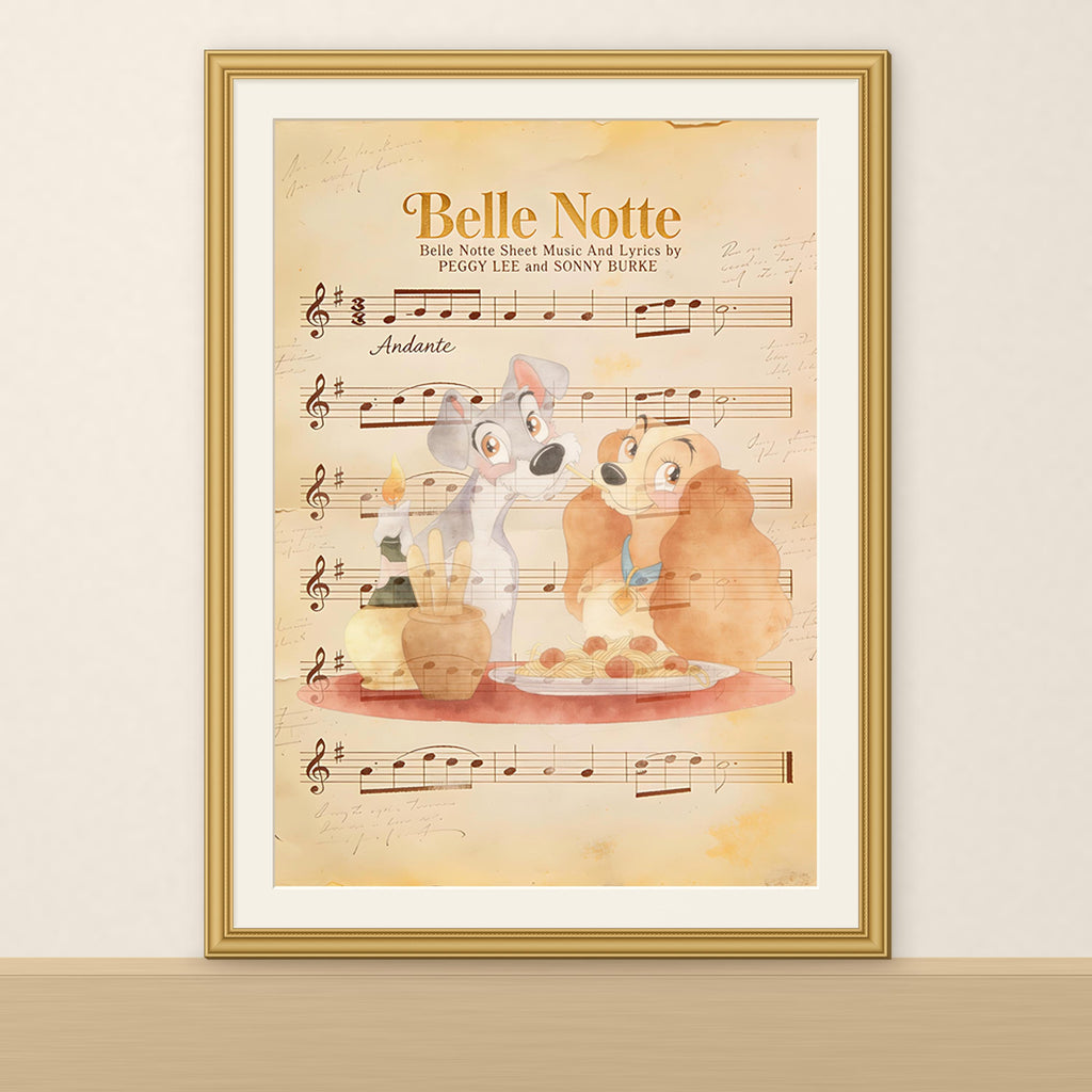 Disneyy Lady And The Tramp Music Sheet Belle Notte Nursery Wedding Decore