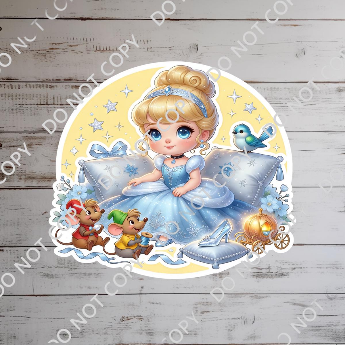 Cinderella Sticker: Waterproof Vinyl Decal for Laptop, Water Bottle Sticker
