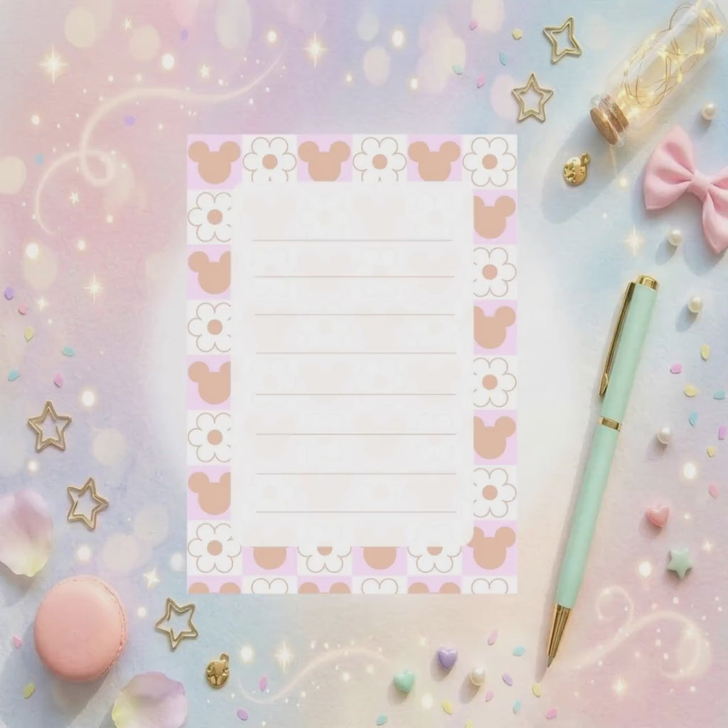 Disneyy Mickey Memo Notepad 50 sheets bullet journal. teacher notepad, Disney planner paper scrapbook stationery notebook supplies