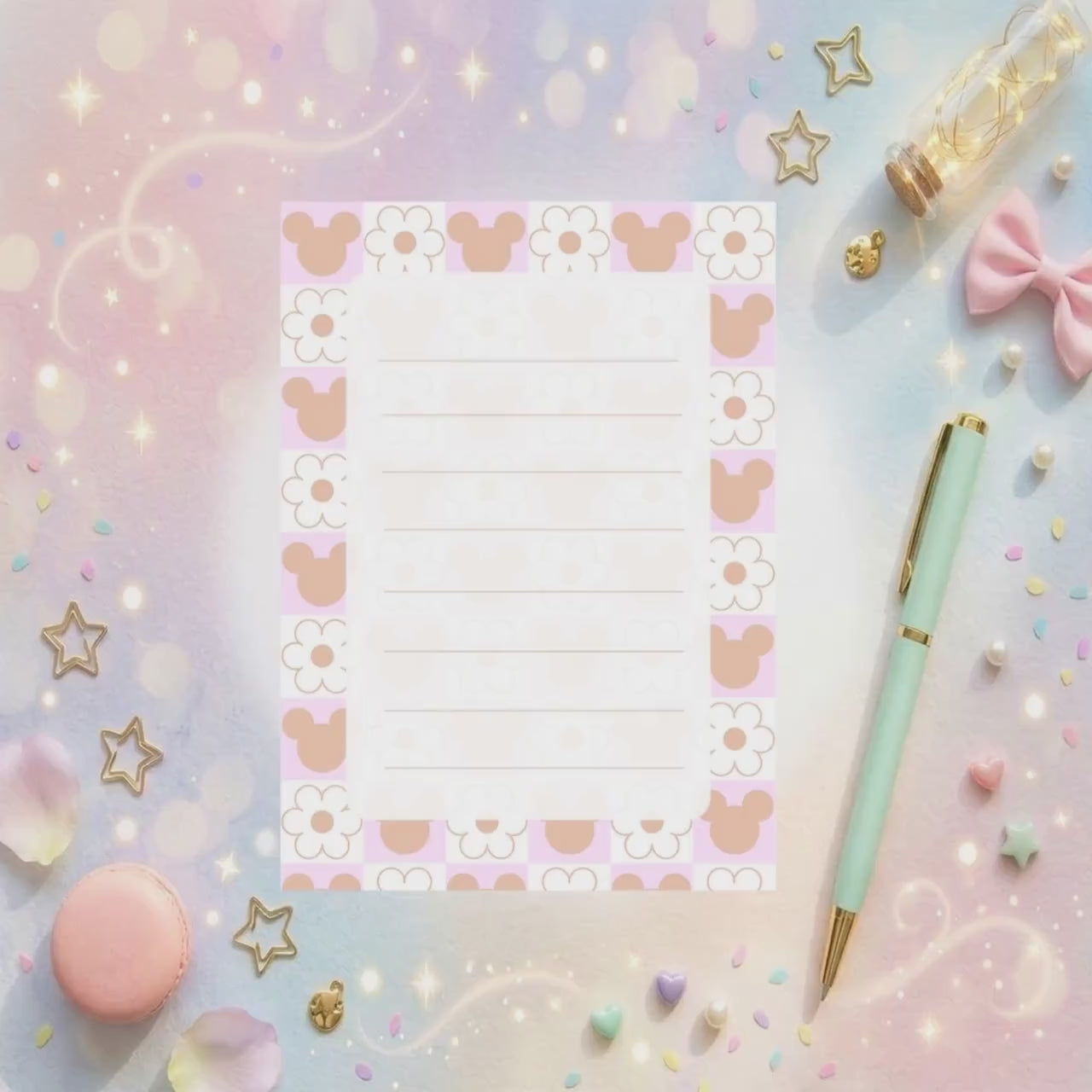 Disneyy Mickey Memo Notepad 50 sheets bullet journal. teacher notepad, Disney planner paper scrapbook stationery notebook supplies