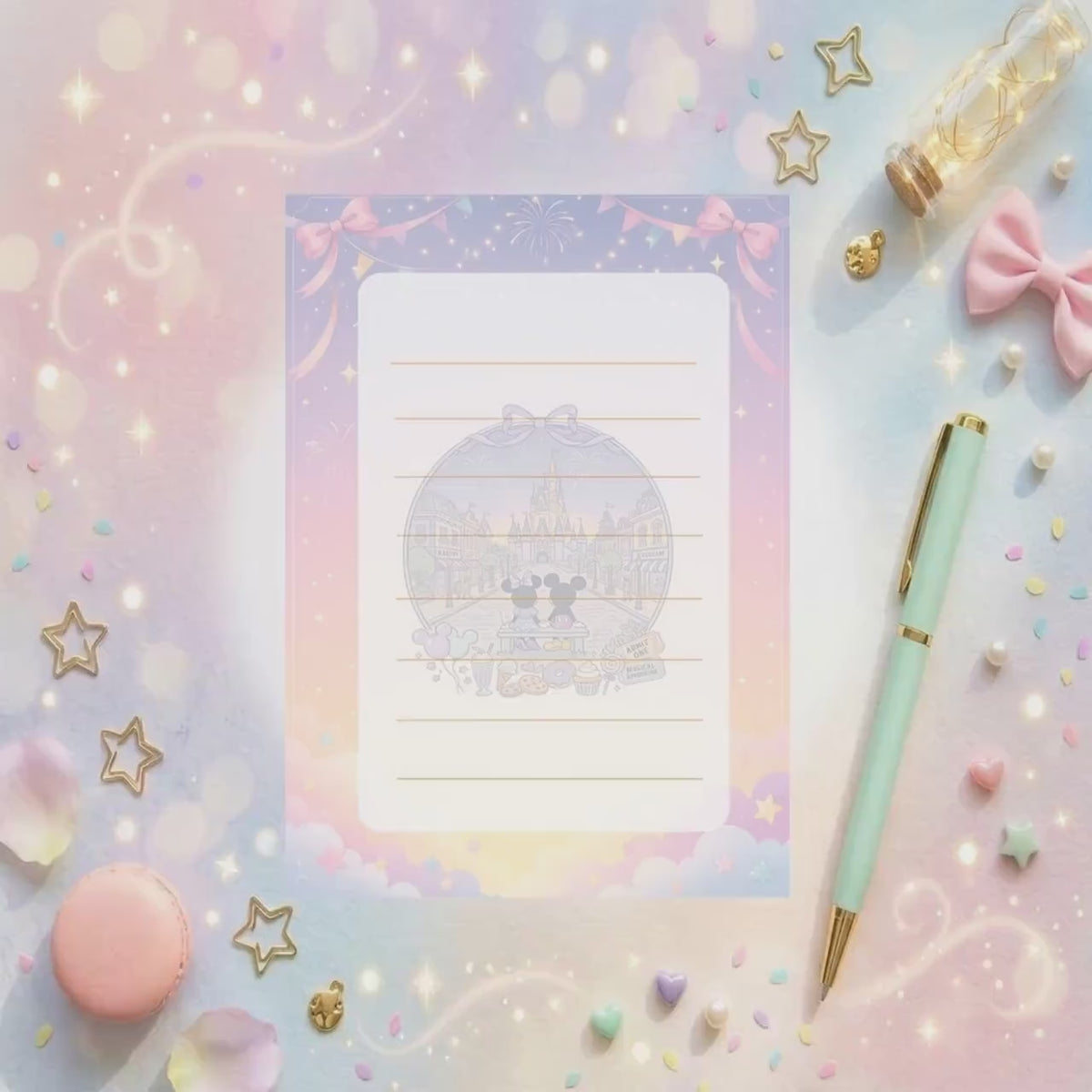Mickey And Minnie Mouse Mainestreet Memo Notepad 50 sheets bullet journal Disney planner paper scrapbook stationery notebook supplies