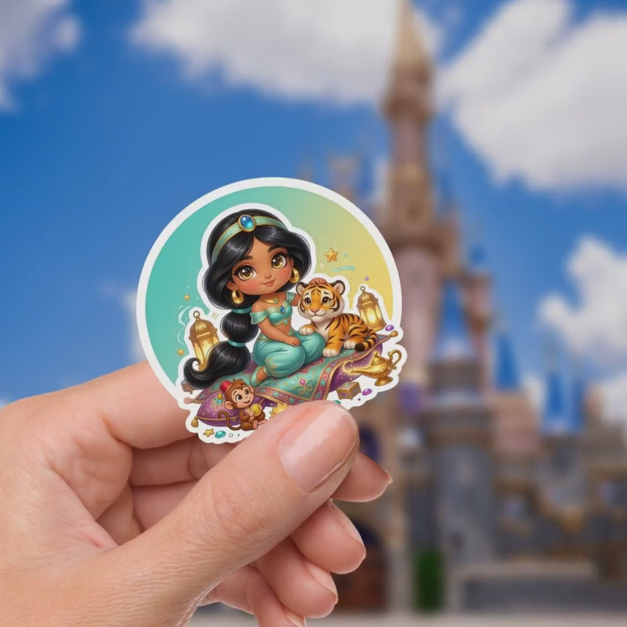 Aladdin Princess Jasmine Waterproof Disney Laptop Stickers/ FindingNemo planner stationery decal water bottle cell phonelogo