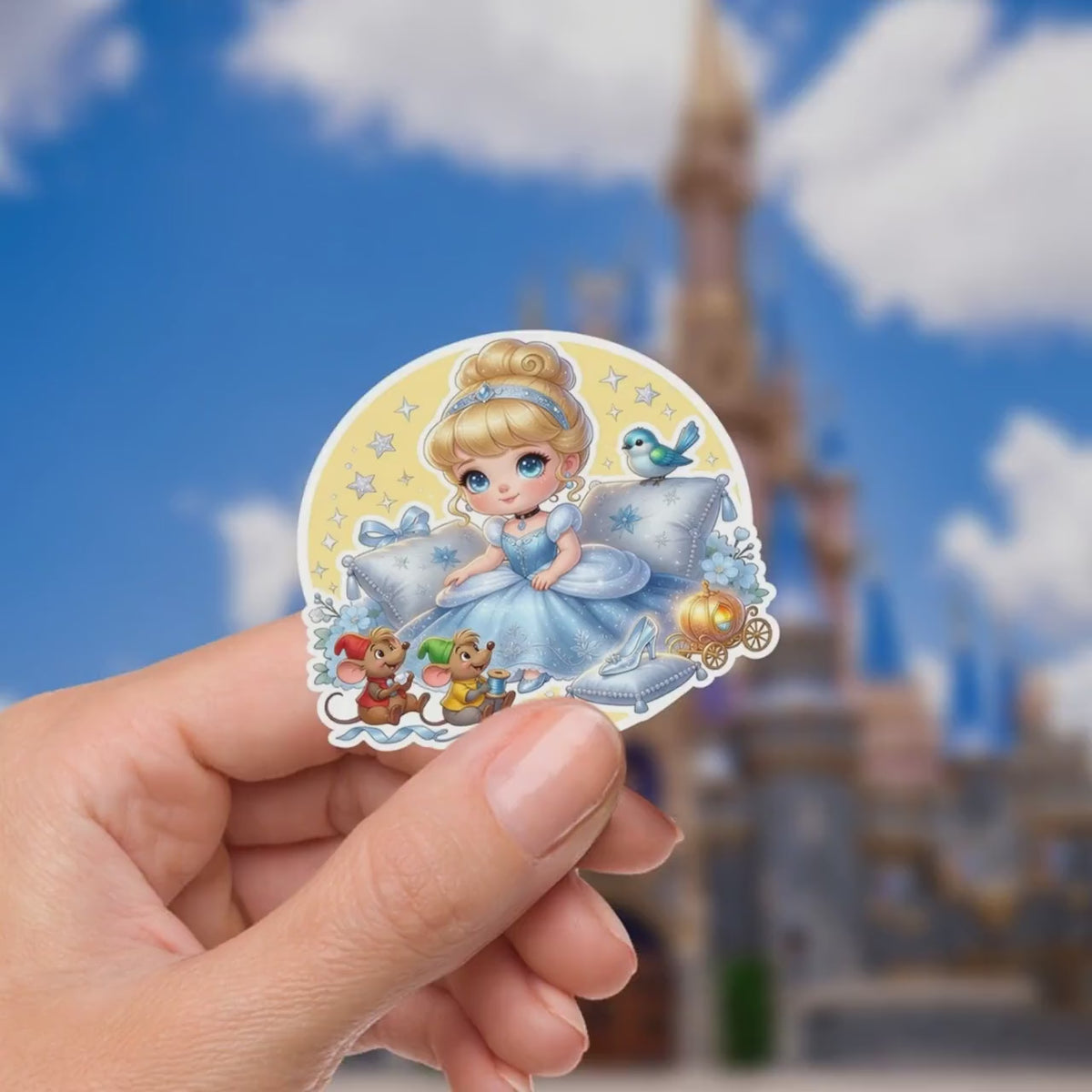 Cinderella Sticker: Waterproof Vinyl Decal for Laptop, Water Bottle Sticker