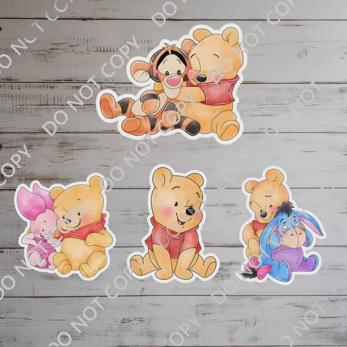 Winnie The Pooh & Friends Sticker Bundle: Tigger, Eeyore, Piglet, Pooh Bear Waterproof Vinyl Decal