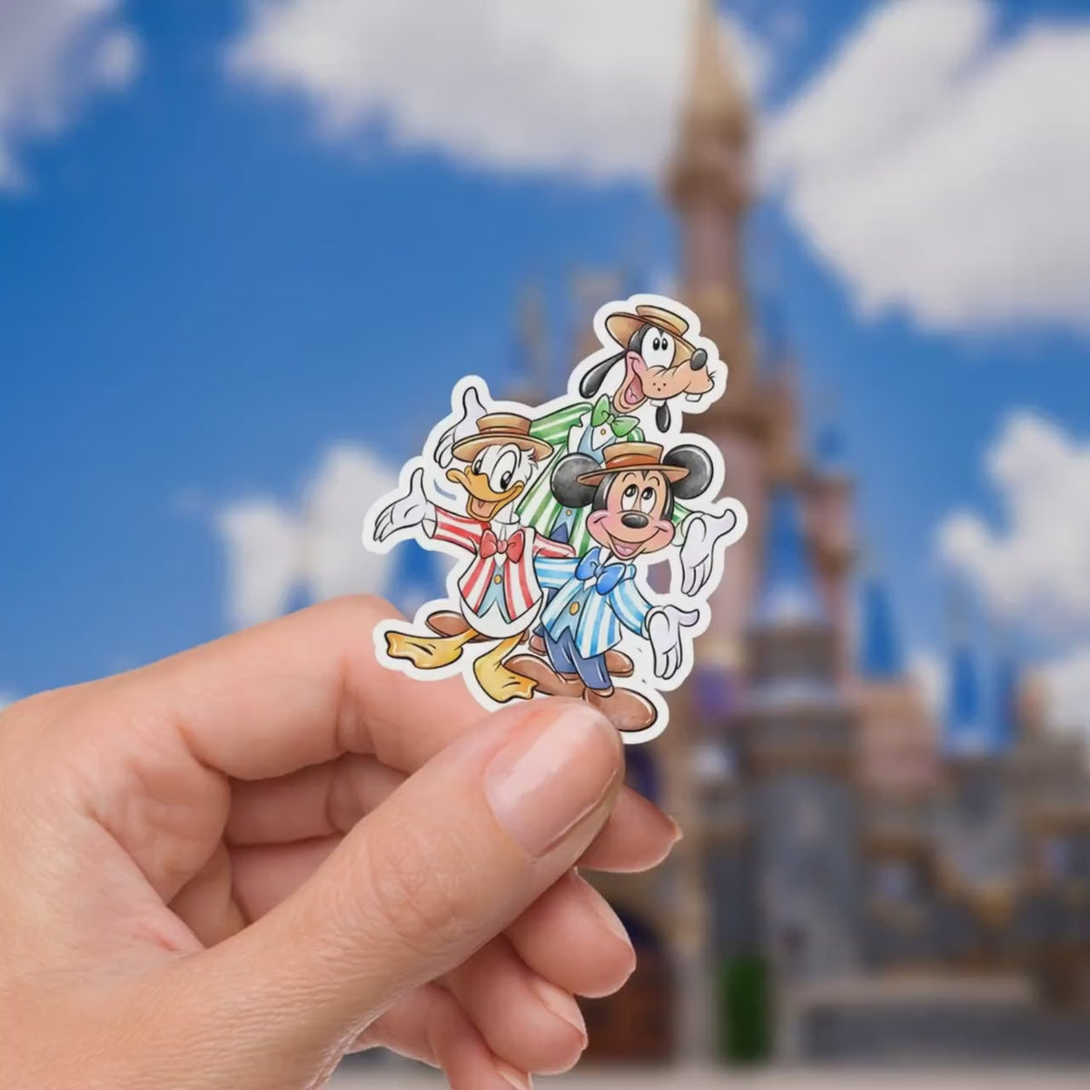 Mickey Donald Goofy Dapper Dans Sticker: Waterproof Vinyl Decal for Laptop, Water Bottle