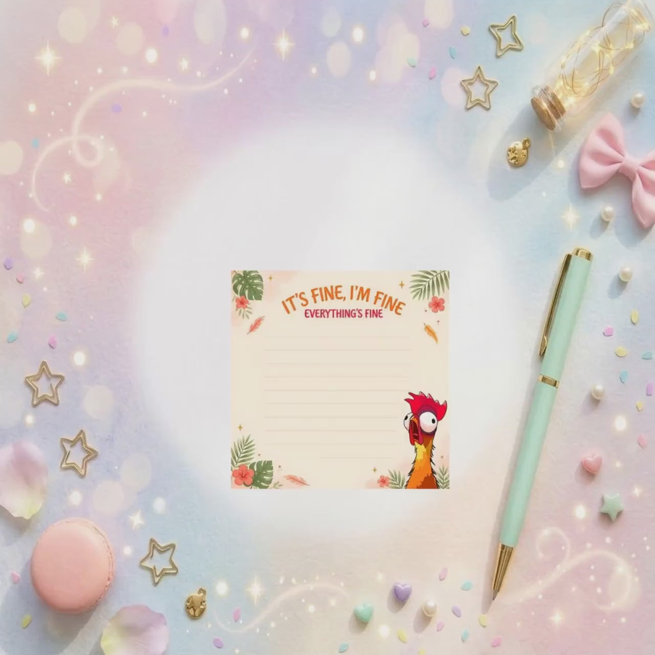 Disneyy Hei Hei Moana Memo Notepad 50 sheets bullet journal Disney planner paper scrapbook stationery notebook supplies