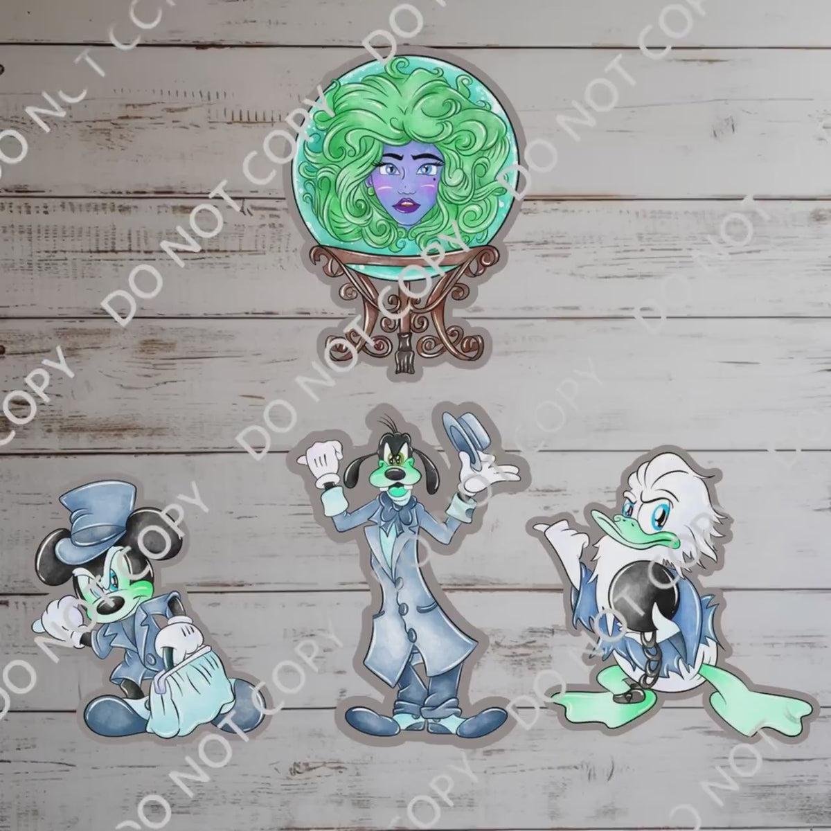 Haunted Mansion Sticker Bundle : Mickey Mouse, Goofy Waterproof Vinyl Decal for Laptop, Water Bottle