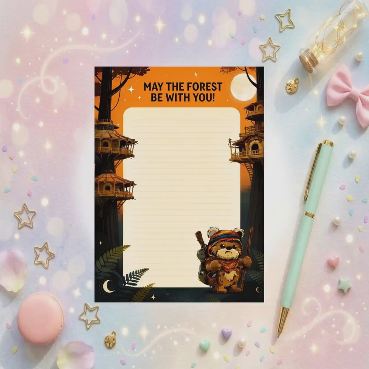 Disneyy Ewok Village Star Wars Wicket Memo Notepad 50 sheets bullet journal Disney planner paper scrapbook stationery notebook supplies