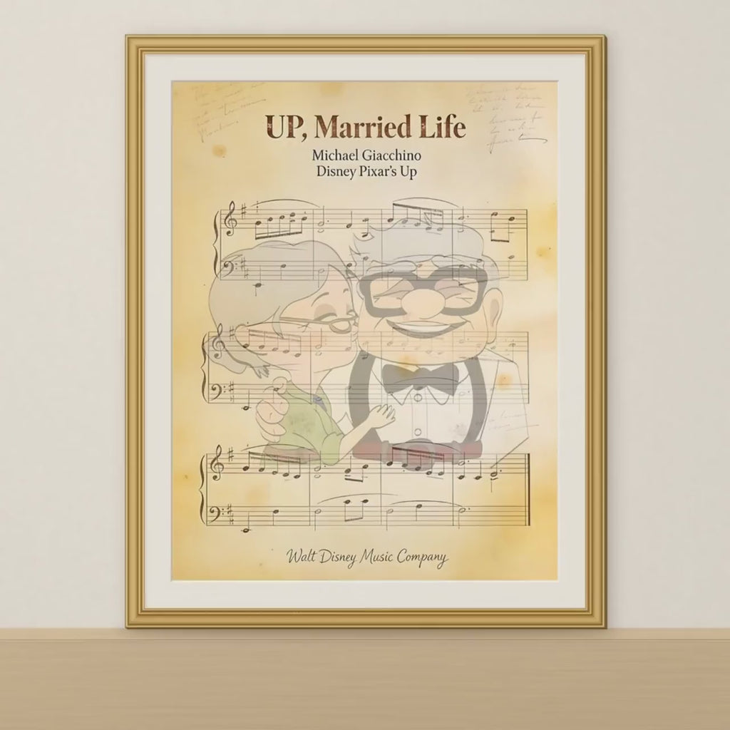 Disneyy Up Carl and Ellie  Music Sheet Nursery Wedding Decore