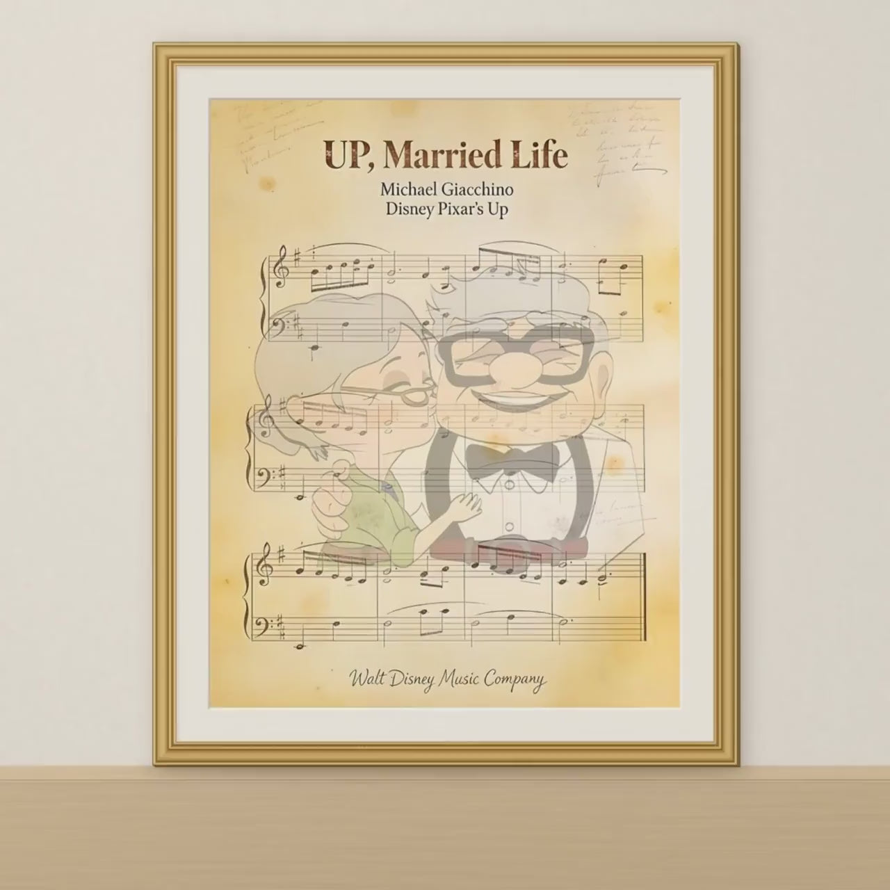 Disneyy Up Carl and Ellie  Music Sheet Nursery Wedding Decore