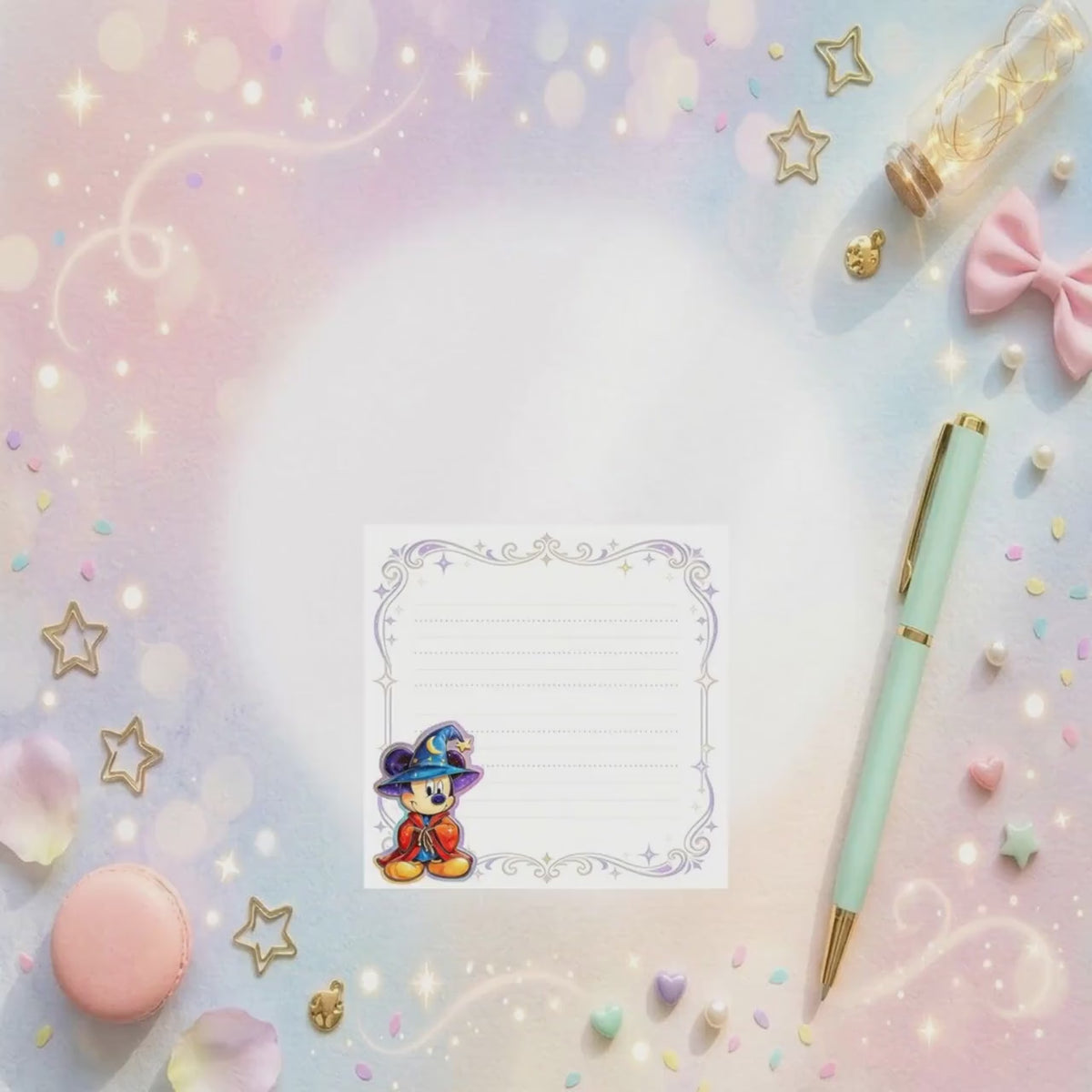 Disneyy Sorcerer Mickey  Memo Notepad 50 sheets 3x3"  bullet journal Disney planner paper scrapbook stationery notebook supplies