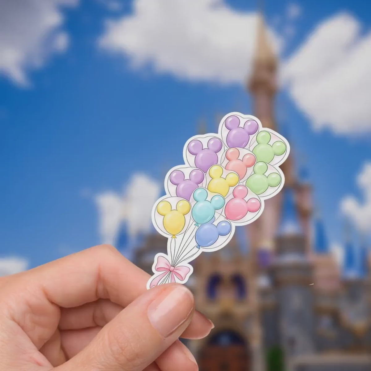 Disneyy World Castle Balloons TinkerBelle Laptop Sticker/ Magic Kingdom Fantasyland Disney decal/ planner water bottle cell phone decal