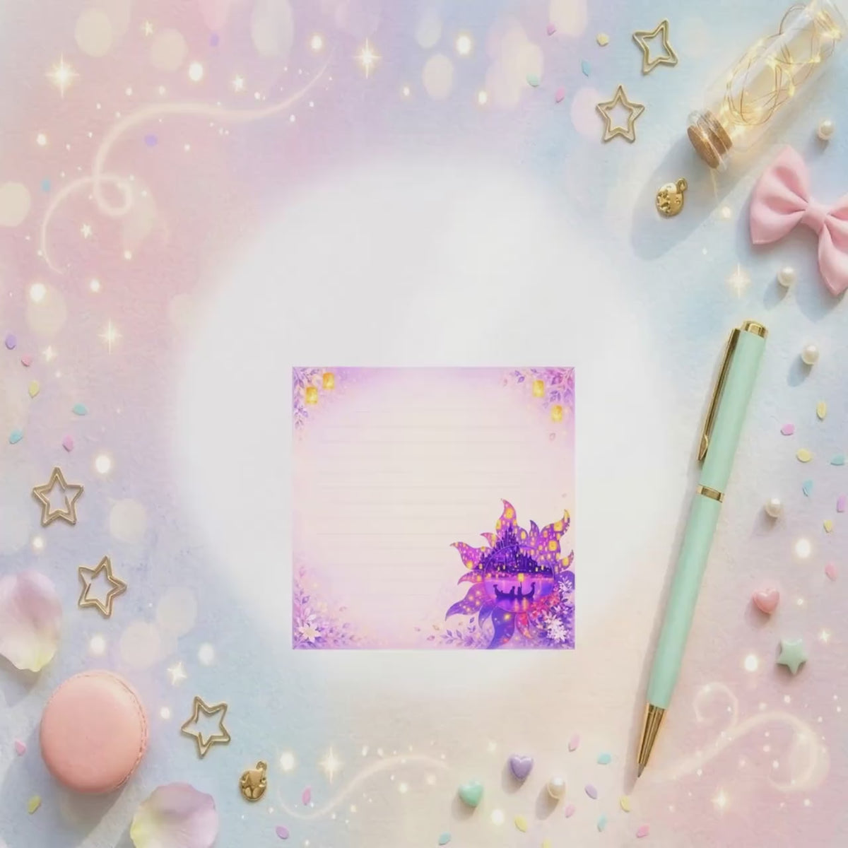Disneyy Rapunzel Tangled Memo Notepad 50 sheets bullet journal Disney planner paper scrapbook stationery notebook supplies