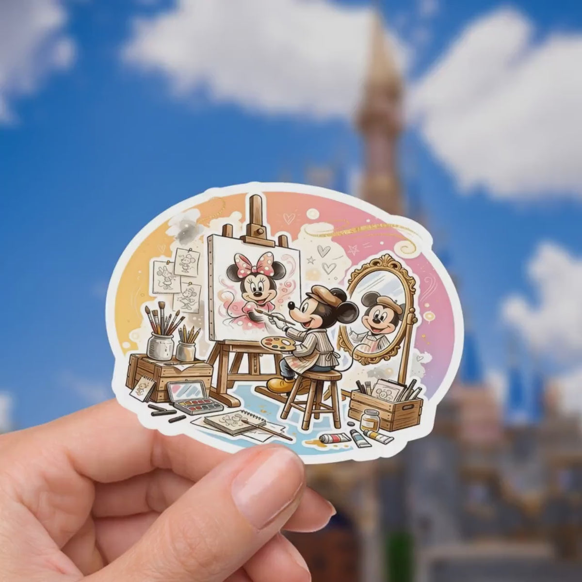 Disneyy Mickey and Minnie Disney Parks  Waterproof Disney Laptop,  Theme Park Vacation, Castle Park Mouse Kindle Stickers, Bottle Stickers