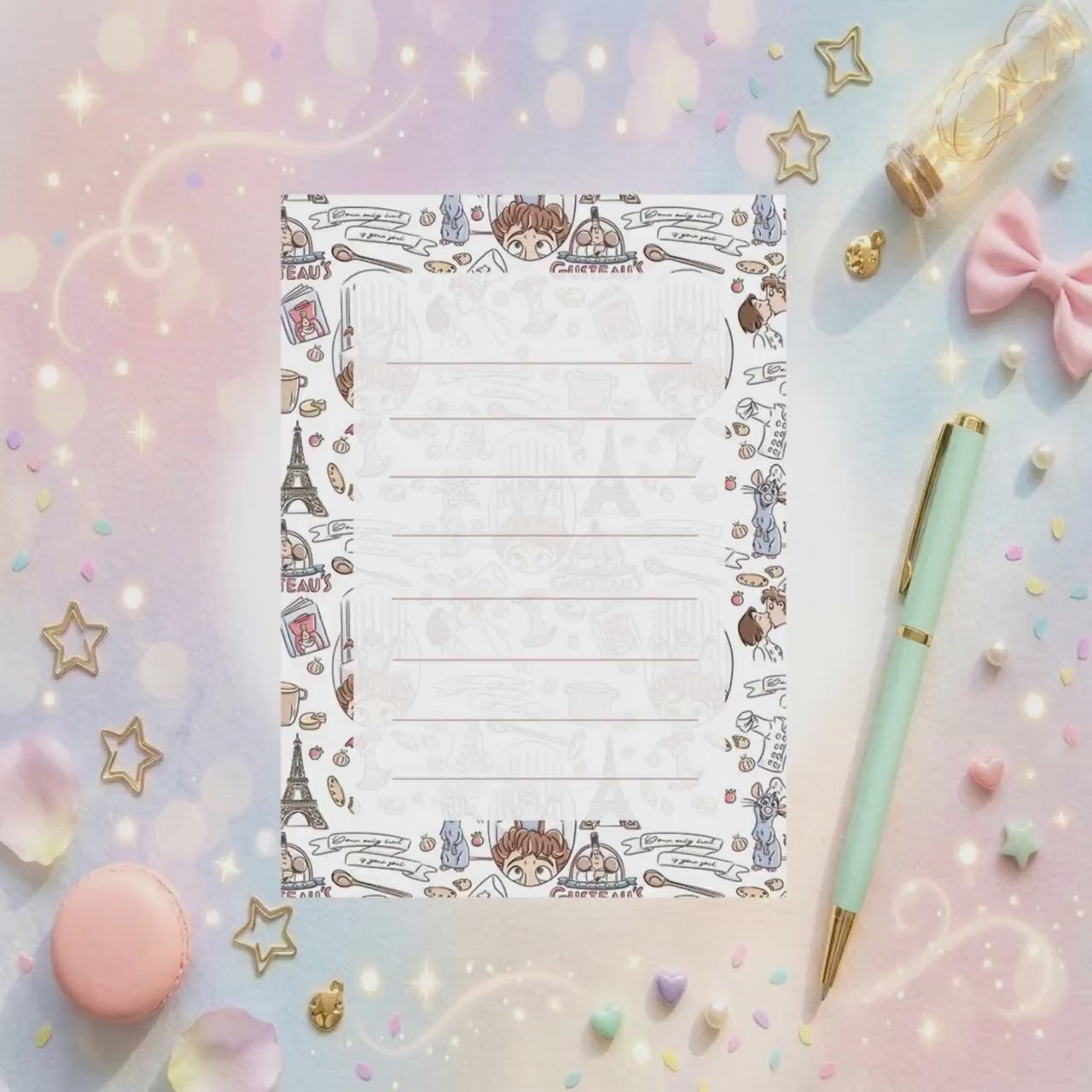 Disneyy Remy Ratatouille Memo Notepad 50 sheets bullet journal Disney planner paper scrapbook stationery notebook supplies