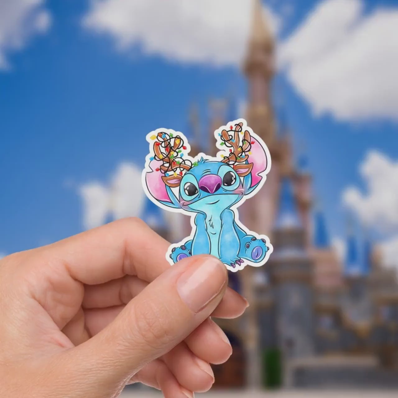 Disneyy Christmas Stitch Sticker Waterproof Disney Laptop, Disneying Theme Park Vacation, Castle Park Mouse