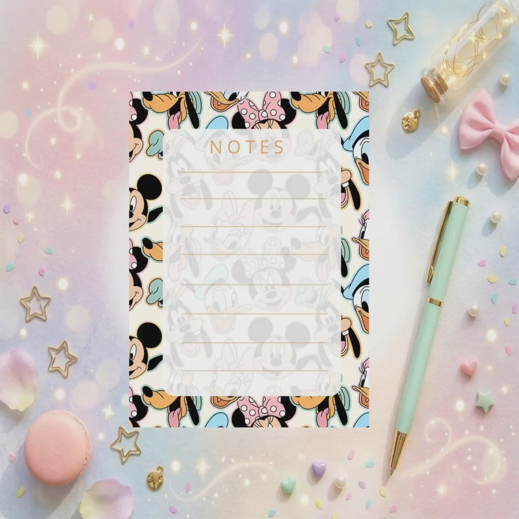 Disneyy Mickey And Friends Mainstreet USA  Memo Notepad 50 sheets bullet journal Disney planner paper scrapbook stationery notebook supplies