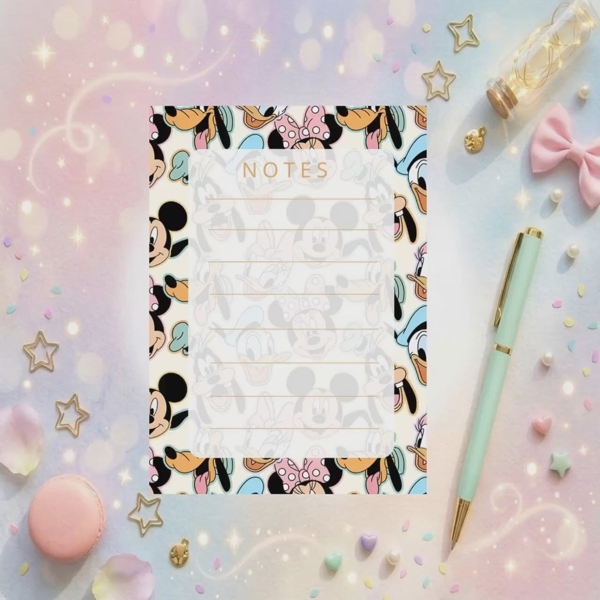 Disneyy Mickey And Friends Mainstreet USA  Memo Notepad 50 sheets bullet journal Disney planner paper scrapbook stationery notebook supplies
