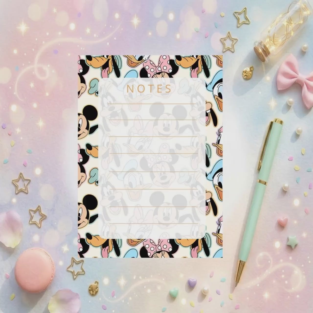 Disneyy Mickey And Friends Mainstreet USA  Memo Notepad 50 sheets bullet journal Disney planner paper scrapbook stationery notebook supplies