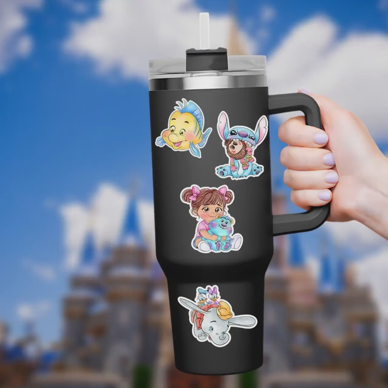 Monsters Inc. Sully and Boo , Kitty ,   World Sticker Waterproof Disney Laptop, Disneying Theme Park Vacation, Castle Park Mouse
