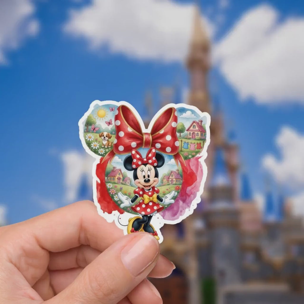 Disneyy Minnie Mouse Ride Waterproof Disney Laptop,  Theme Park Vacation, Castle Park Mouse Kindle Stickers, Bottle Stickers