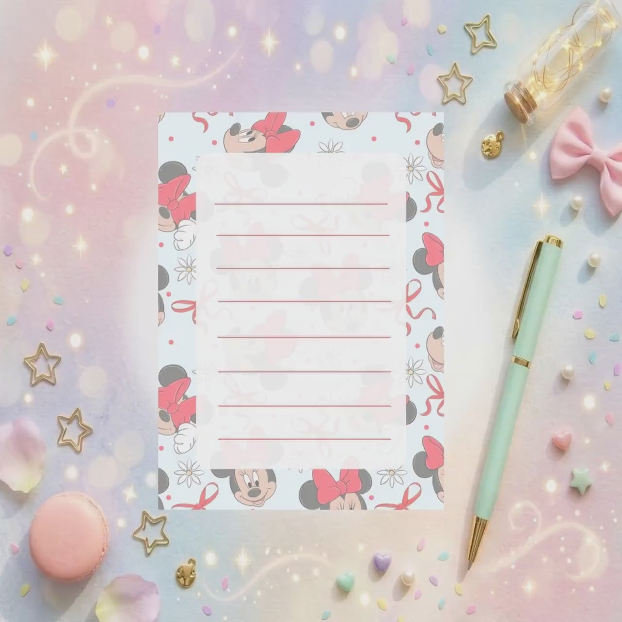Disneyy Minnie Memo Notepad 50 sheets bullet journal Disney planner paper scrapbook stationery notebook supplies