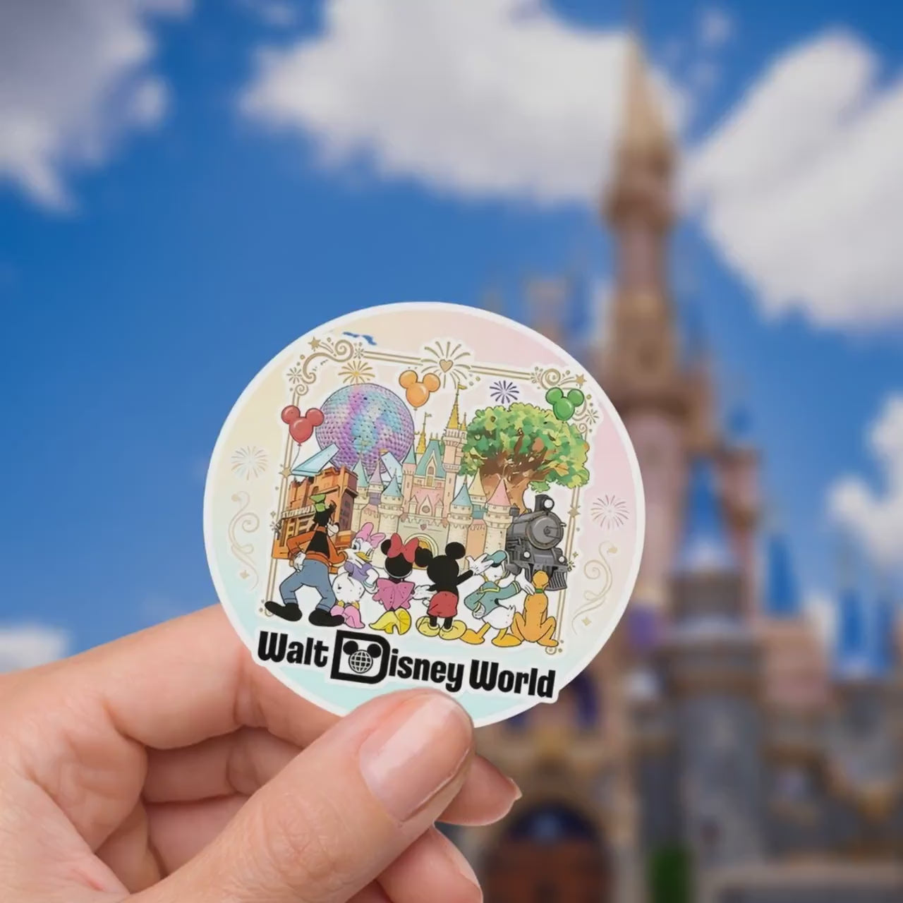 Disneyy World Castle Balloons TinkerBelle Laptop Sticker/ Magic Kingdom Fantasyland Disney decal/ planner water bottle cell phone decal