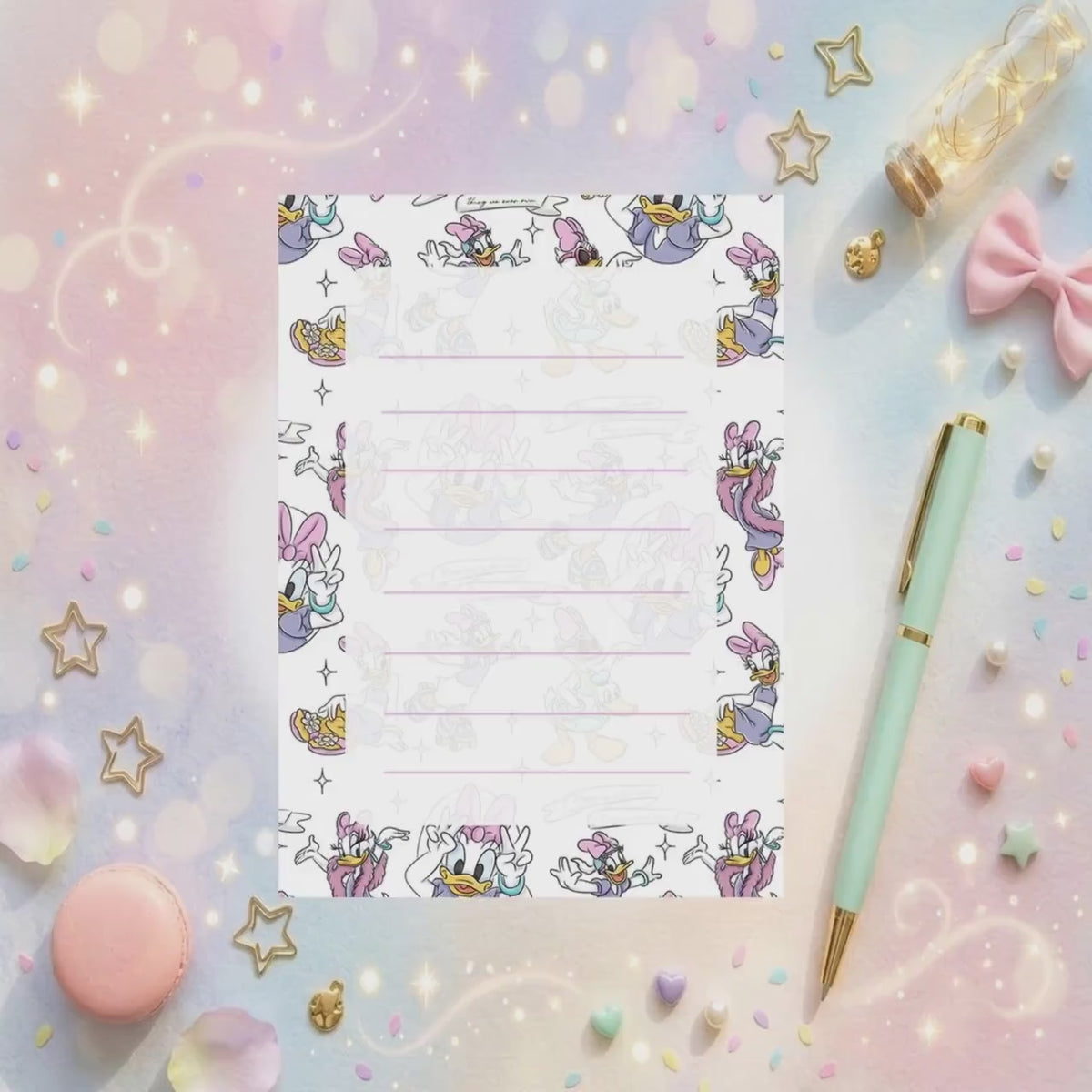 Disneyy Daisy Duck  Memo Notepad 50 sheets bullet journal Disney planner paper scrapbook stationery notebook supplies